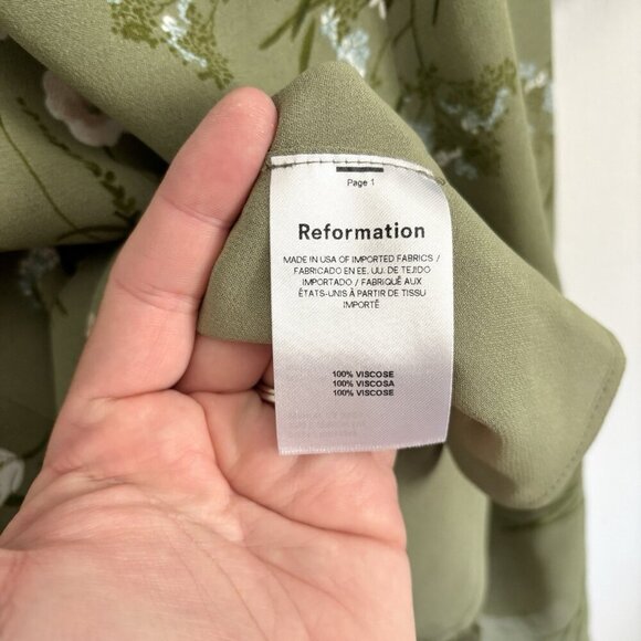 NEW Reformation Remi Mini Dress Green Floral Bonita Women’s Size 8 - Picture 8 of 11